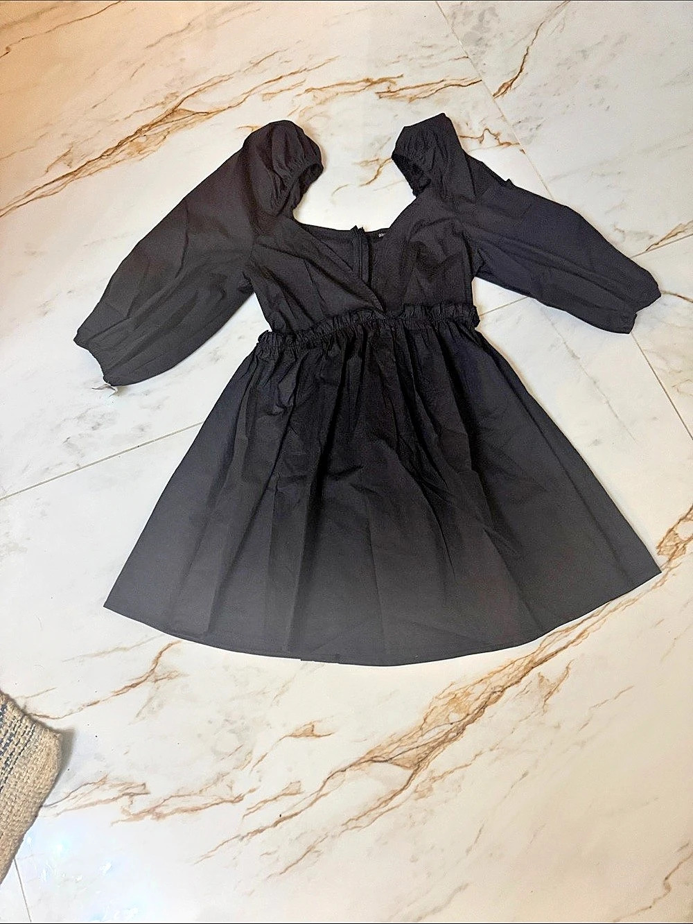 Double Crazy Black Cotton Mini Dress Size Medium Like New
